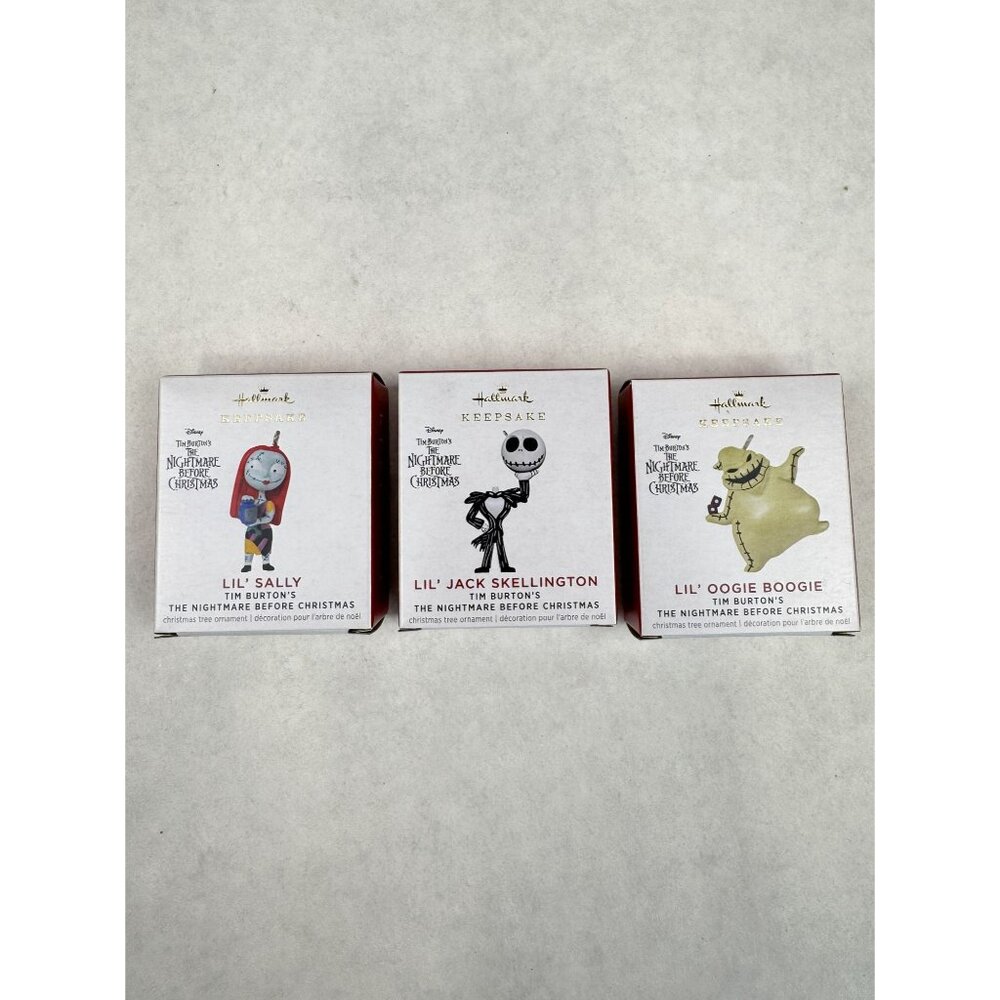 Hallmark 2021 Nightmare Before Christmas Mini Ornament Set of 3 Sally Jack Oogie